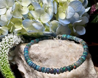 Australian Opal Sterling Silver Bracelet