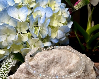 Rainbow Moonstone Sterling Silver Bracelet