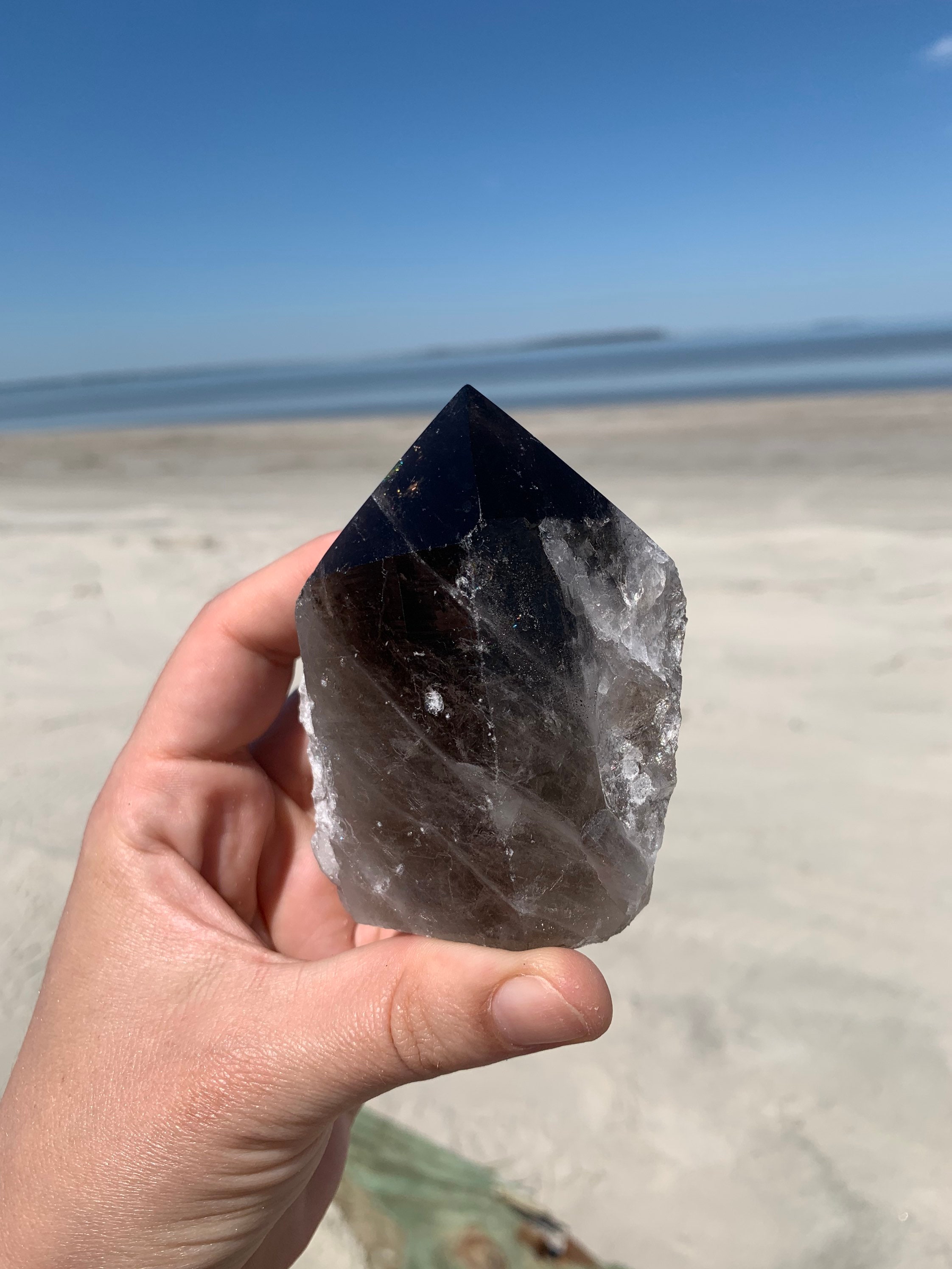 Standing Polished Smoky Quartz