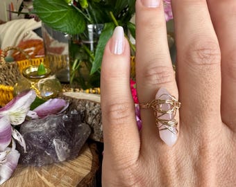 Rose Quartz 14k Gold Filled Size 6.5 Ring