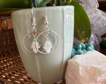 Hamsa Sterling Silver Hoop Earrings