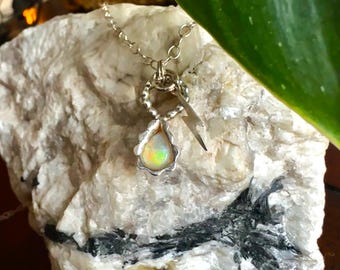 Ethiopian Opal Sterling Silver Necklace