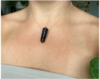 Drilled Amethyst Wand Necklaces in Sterling Silver or 14k Gold Filled