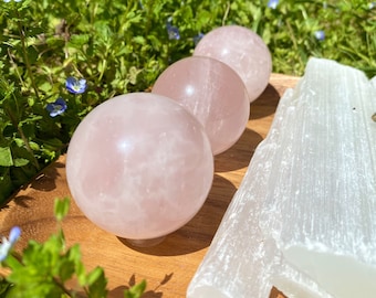 Rose Quartz Spheres with Stands