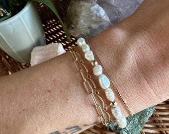 Freshwater Pearls 14k Gold Filled Bracelet