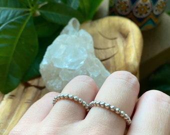 Sterling Silver Beaded Bands