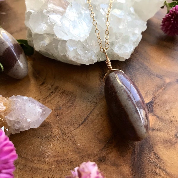 Shiva Lingam Necklace in Sterling Silver or 14k Hold Filled