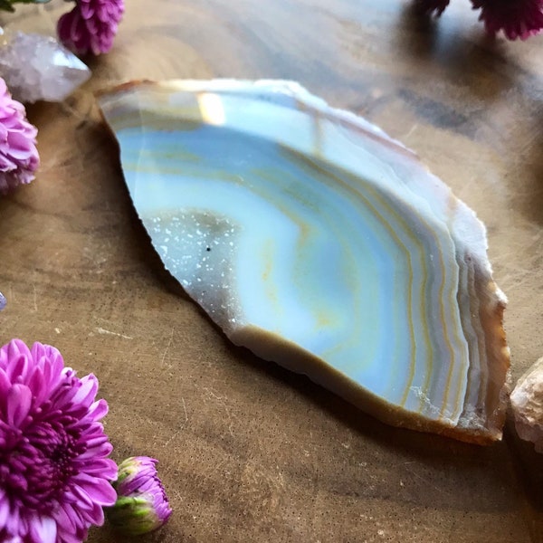 Agate with Druzy Slice