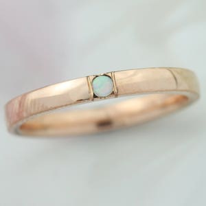Opal ring, Opal wedding ring. Rose gold opal ring. Wedding ring. Dainty opal ring.