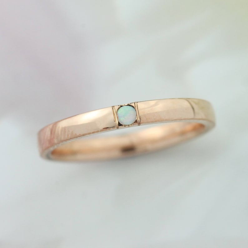 Opal Ring Opal Wedding Ring. Rose Gold Opal Ring. Wedding Etsy