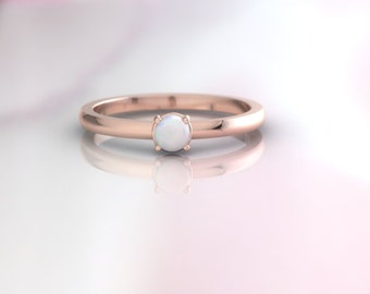 Opal ring. Opal engagement ring. Opal promise ring. Wedding ring.  Dainty modern minimalist ring.