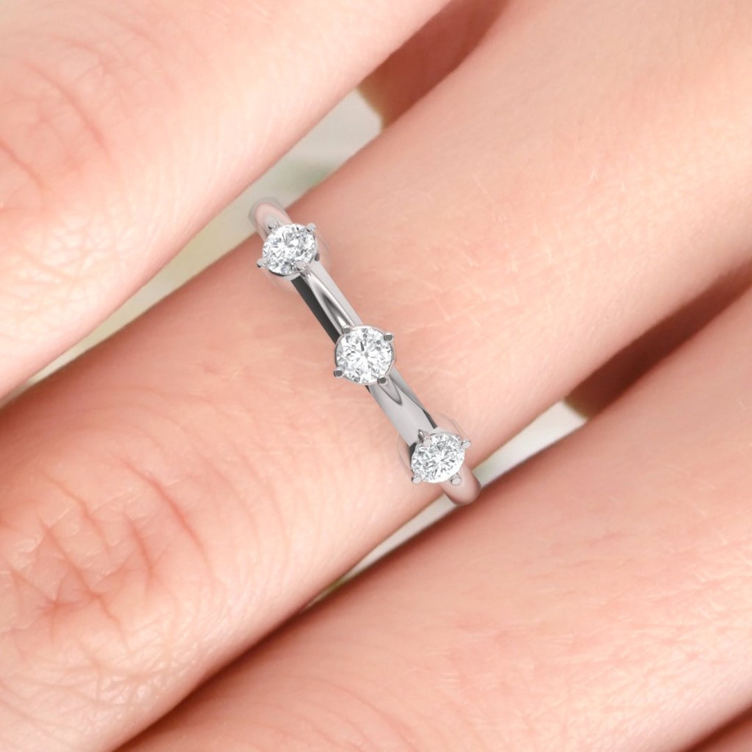 Wedding Ring. Diamond Wedding Ring. Eternity Ring. Three Etsy