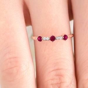 Wedding ring. Ruby and Diamond wedding ring. Eternity ring. Ruby ring available in 14K/18K white, yellow or rose gold. Also platinum.