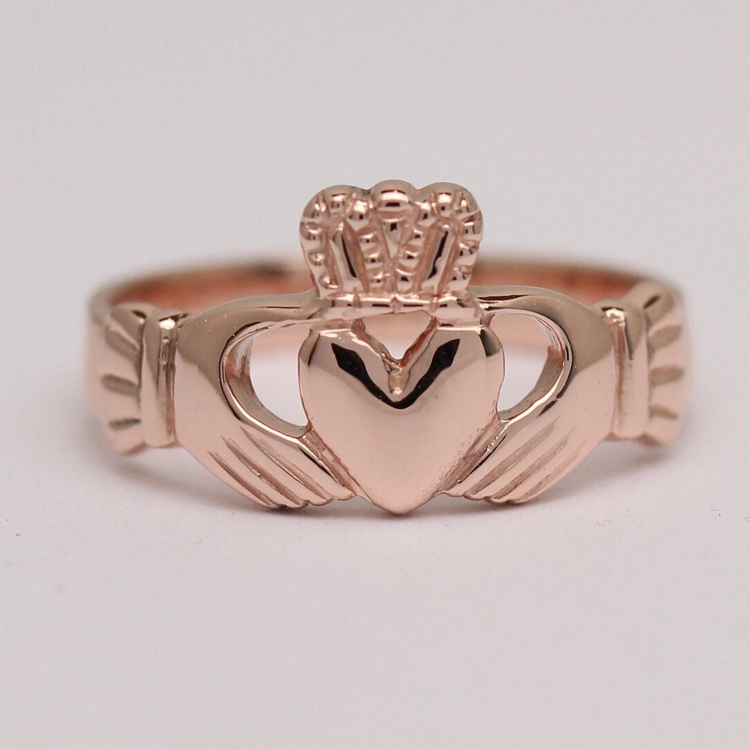 Mens white deals gold claddagh ring