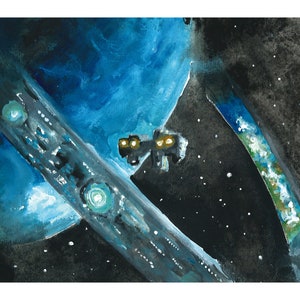 Halo Space Picture Master Chief John 117 Art PRINT of Original Watercolour Gouache Painting Artwork Sizes Available A5/A4