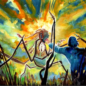 Impression d'Art paysage Disco Elysium de l'oeuvre d'art peinture Gouache aquarelle originale tailles A5/A4