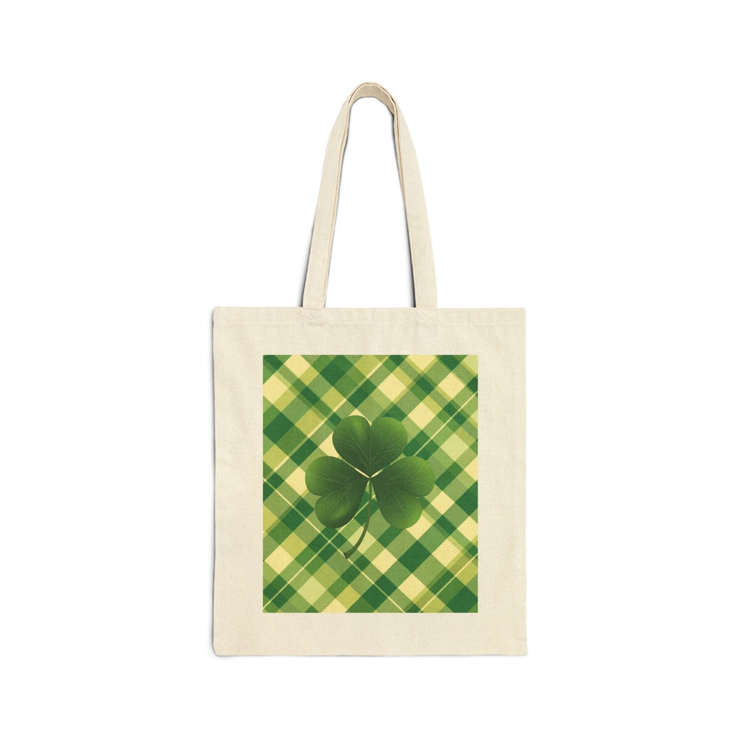 Light Gray with Sunset Clover Canvas Tote Bag