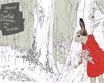 Deeper in the Woods * Little Red Riding Hood * Art Print * Perfect gift for an Art Lover