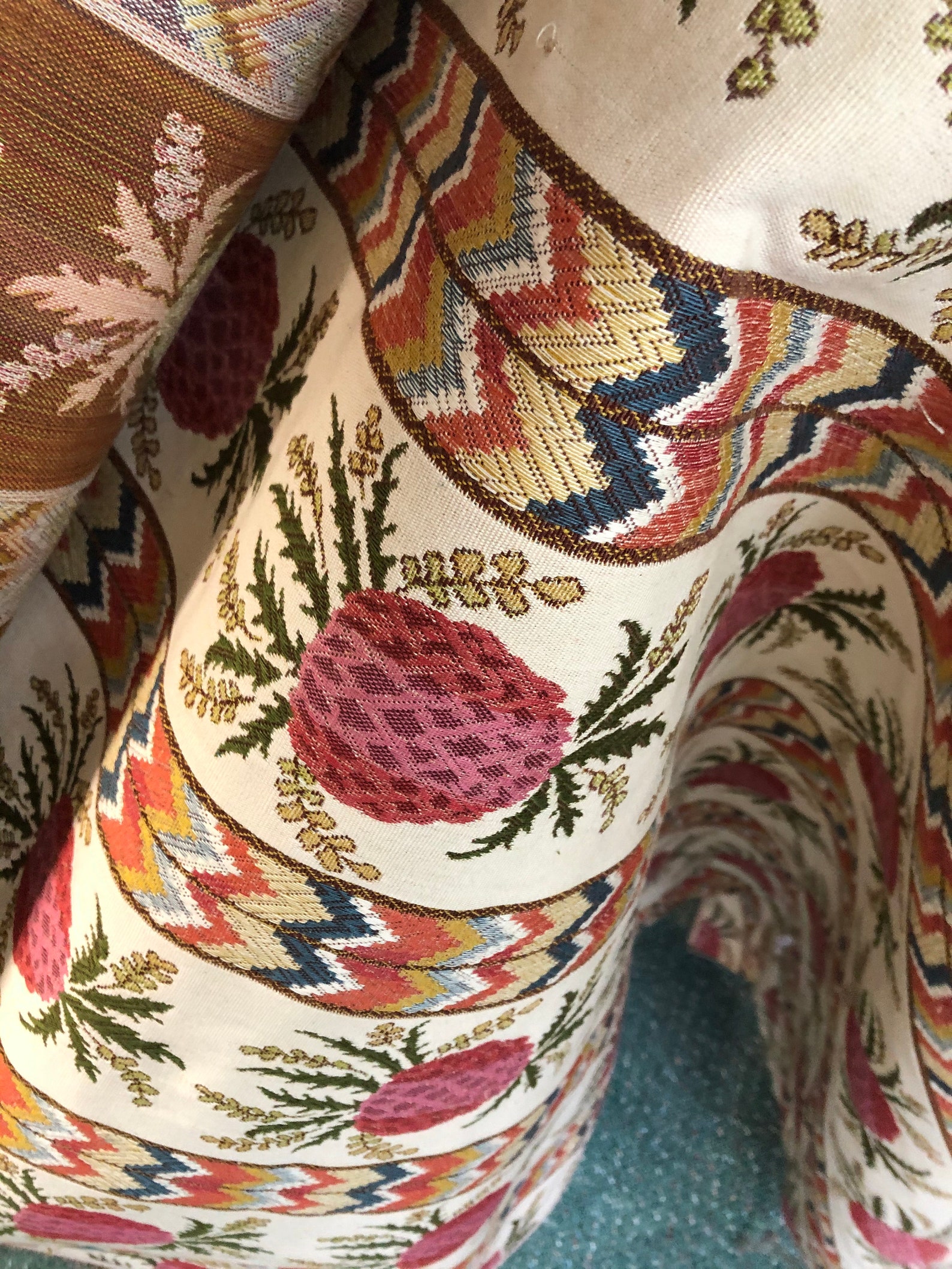 Vintage Upholstery Fabric by the Yard 1960s 1970s Floral Etsy