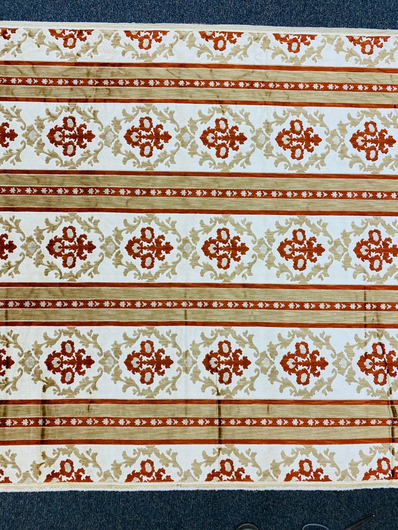 Vintage Upholstery Fabric 1970s Velvet Feel Baroque Design 55 Etsy