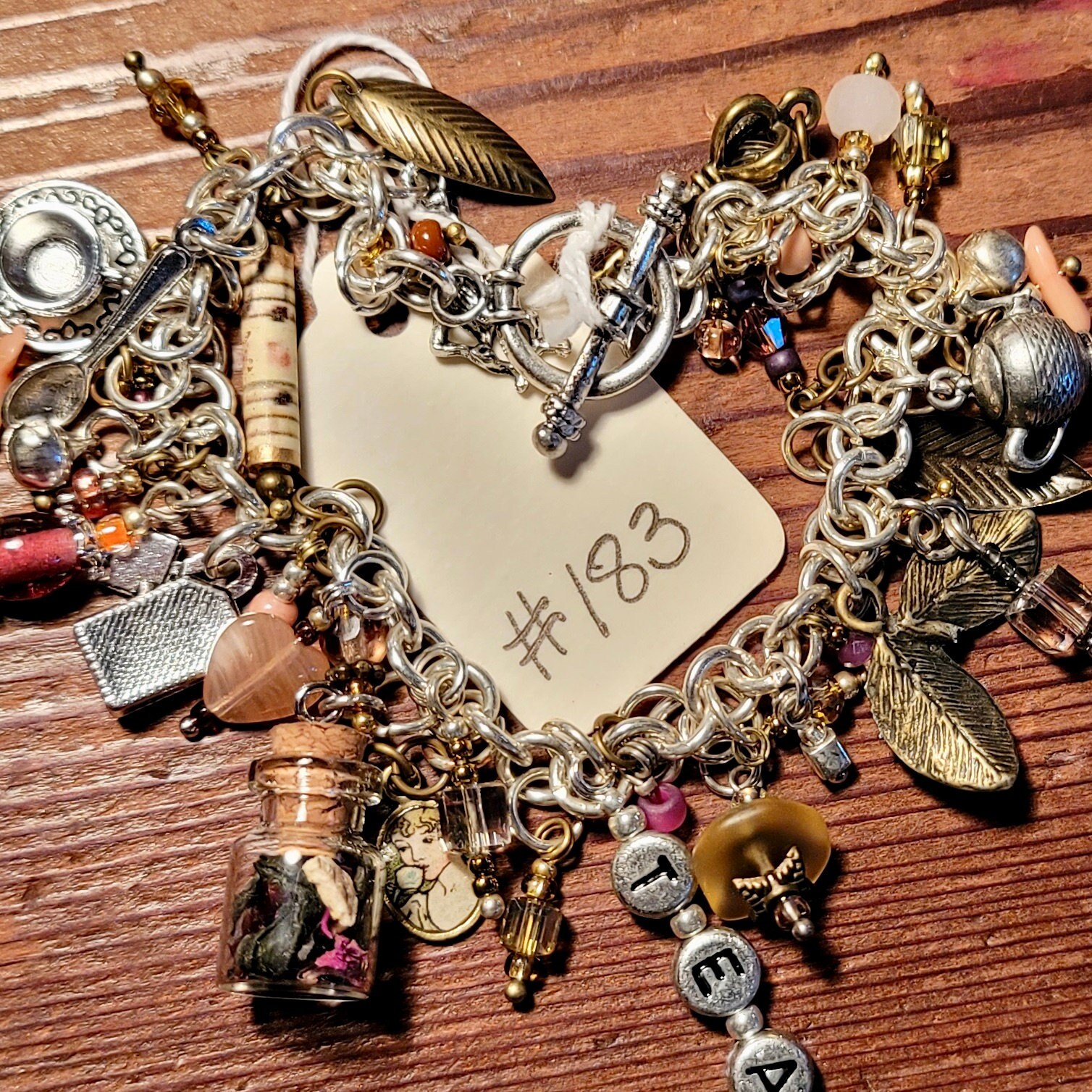 I LOVE TEA BRACELETS Silver Bracelet With Jar of Jasmine Tea