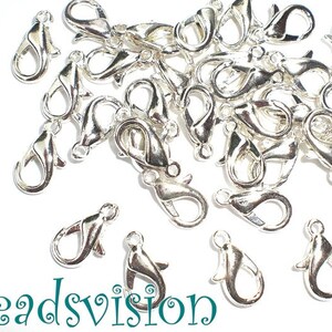 Carabiner 12 mm clasps 10-250 pieces color silver S051 image 4