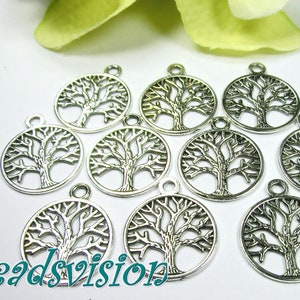 Pendant Tree of Life 10-50 pieces color antique silver #S501
