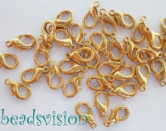 10- 250 carabiners 12 mm clasps chain clasp snap hook jewelry making color gold #S049