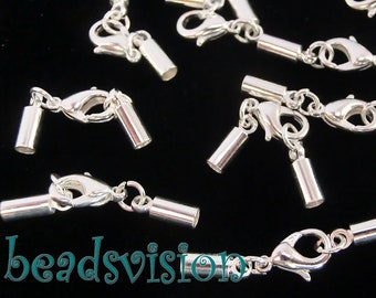 5-50 CARABINER for straps up to 2 mm CLOSURES with end caps color silver chain clasp closure connector #S067