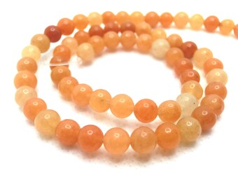Aventurin 6mm orange Perlen rund Schmuckperlen Edelstein 1 Strang Aventurin 6mm orange Perlen rund Schmuckperlen Edelstein 1 Strang