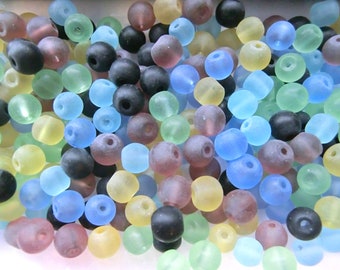 GLASPERLEN MIX lackierte Glasperlen 8 mm teal seegrün 70 Stück