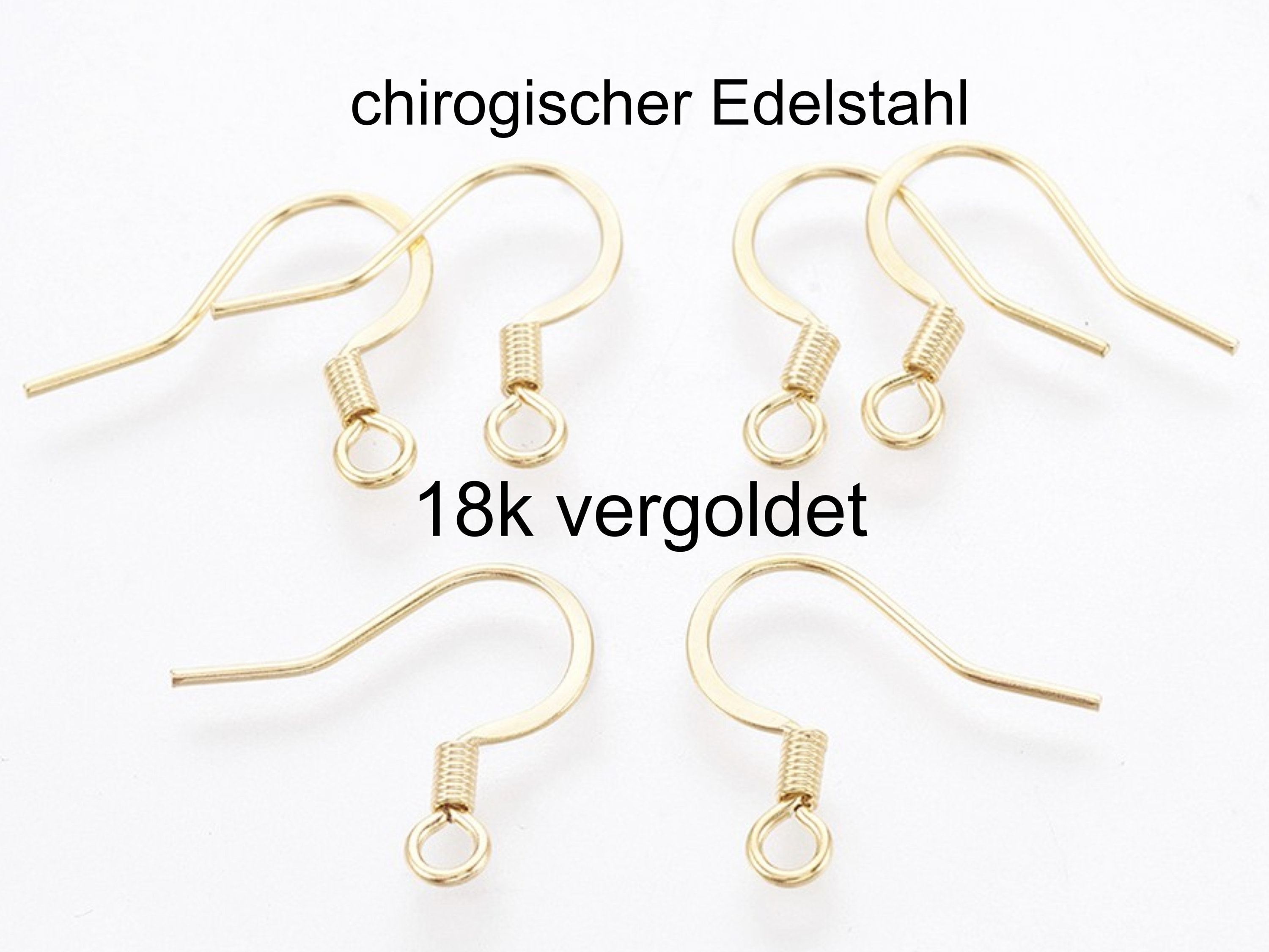 Perlin 10 Paar Ohrhaken Aus Edelstahl 304 – Fischhaken-Ösen 20 Mm, Silber, Für Schmuckherstellung