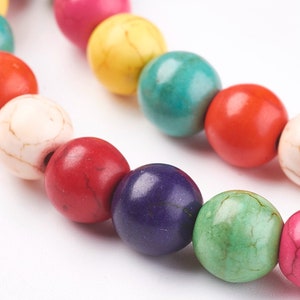 colorful beads 4/6/8 mm round stone mix colorful 1 strand image 2