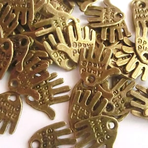 Charms pendants hand hand-made handmade jewelry accessories metal bronze #S298