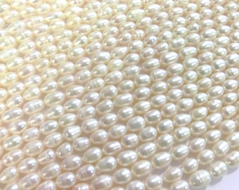 10 -30 freshwater pearls cream white 5-7.5 mm pearls cultured pearls oval baroque #3 k