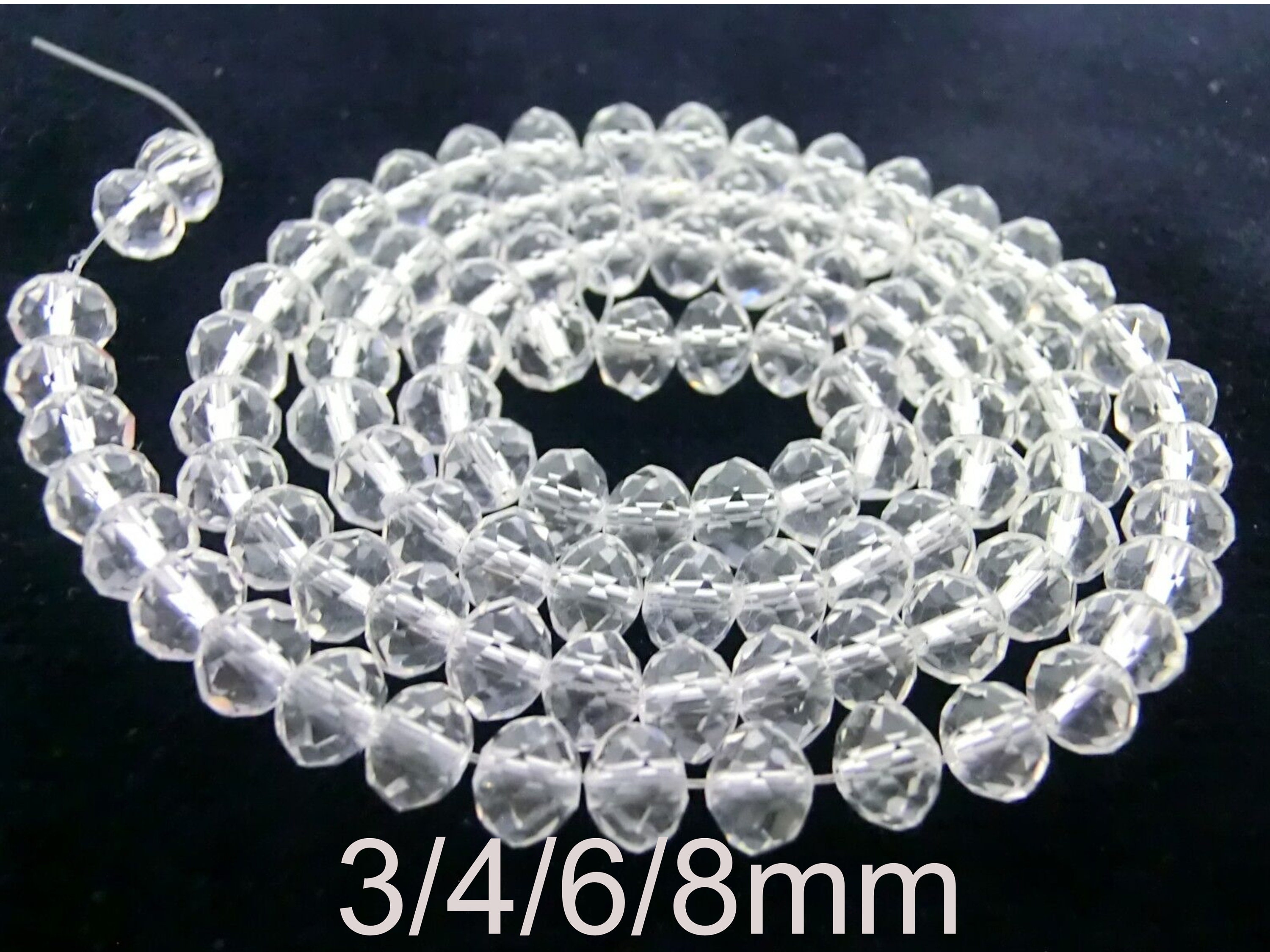 Perline Rotonde Trasparenti AB Da 6 Mm, Perline Di Gomma Acrilica - Foto 4