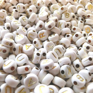 Lettre couleur choix or argent A-Z mélange alphabet rond 7 mm acrylique entretoise lettre perles perles image 5