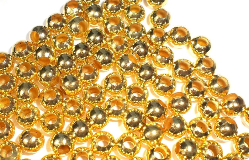 50/200 spacer metal beads round 6 mm color gold beads beads jewelry findings image 1