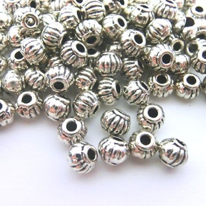 100 SPACER 4.5 mm rondelle spacer beads color antique silver metal beads S362 image 1