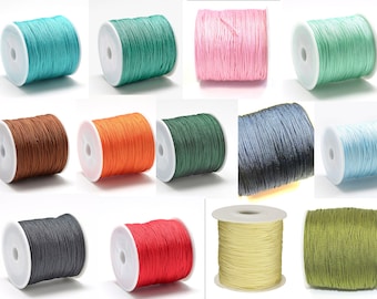 0.18 EUR/meter 10 m Macramé tape round 0.8 mm Nylon Cord Decorative cord Braided cord knotting Macramé yarn Color choice black red blue green and much more.