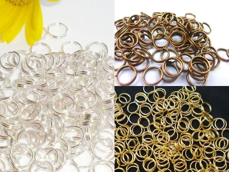 200 split rings 8 mm color choice color copper gold closed jewelry accessories image 1