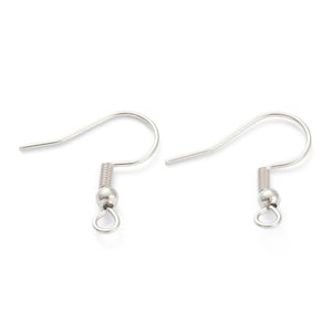 Boucles d'oreilles chirurgicales en acier inoxydable argenté 10-50 pièces S083 image 4