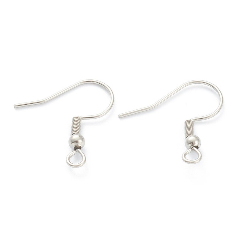 Earrings surgical stainless steel silver 10-50 pieces S083 image 4