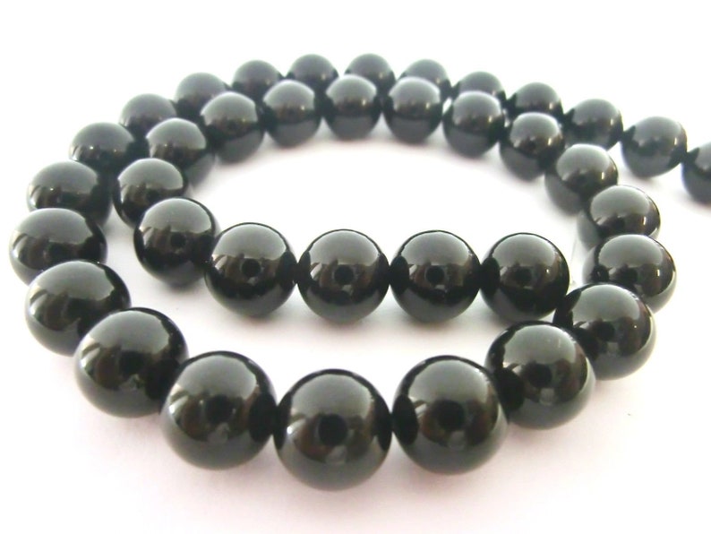 Onyx noir perles boules 4/6/8/10 mm ronde 1 fil 8mm
