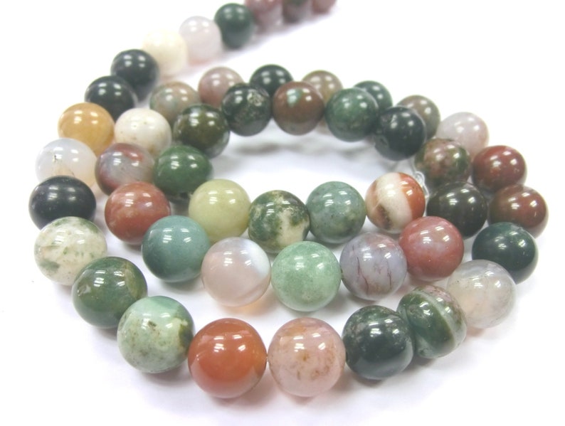 India agate 6/8 mm green colorful beads round gemstone strand jewelry beads 8mm