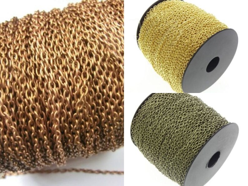 Basic price 1 m0.68Euro 5 m link chain color choice copper 3x3.8x0.7 mm image 1