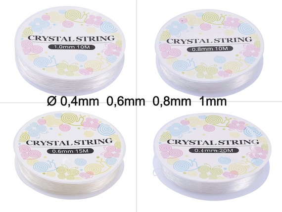 4 Rollen Set Gummiband elastisch Ø 0,4/0,6/0,8/1mm transparent 55 Meter 0,11EUR/m