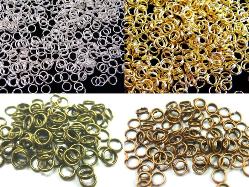 Split rings 5 mm color choice 100 / 400 pieces color silver gold bronze copper closed jewelry accessories image 1