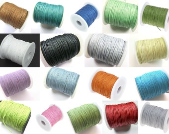 1 m = 0.06 euros 75 m cotton cord 1 mm cotton ribbon waxed cotton cord round choice of colors black white red blue green brown and much more.