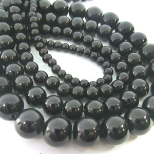 GLASS WAX BEADS 4,6,8,10 mm balls BLACK glass beads round beads